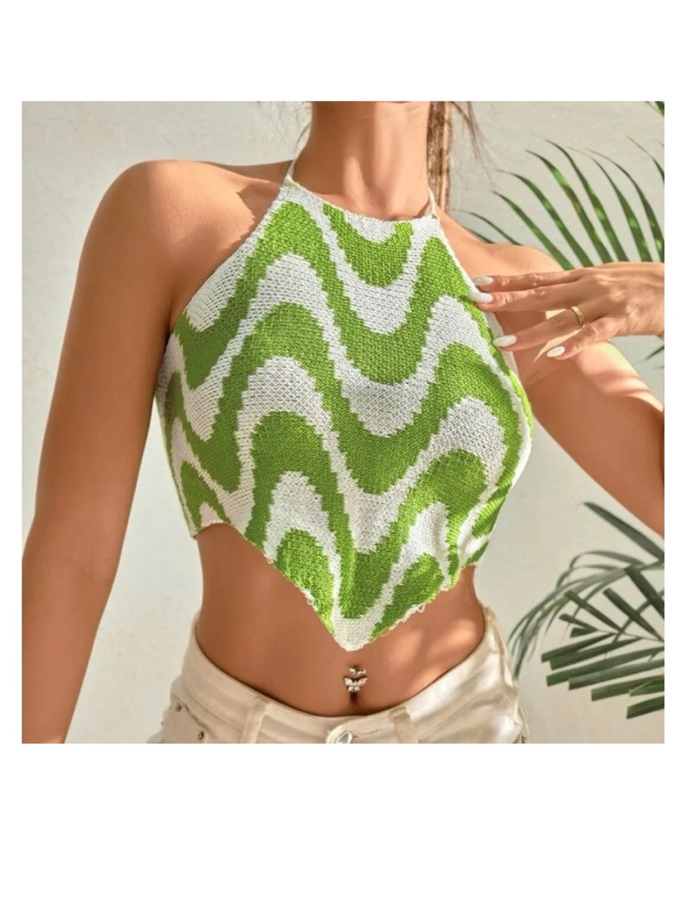 Zigzag Crochet Halter Top